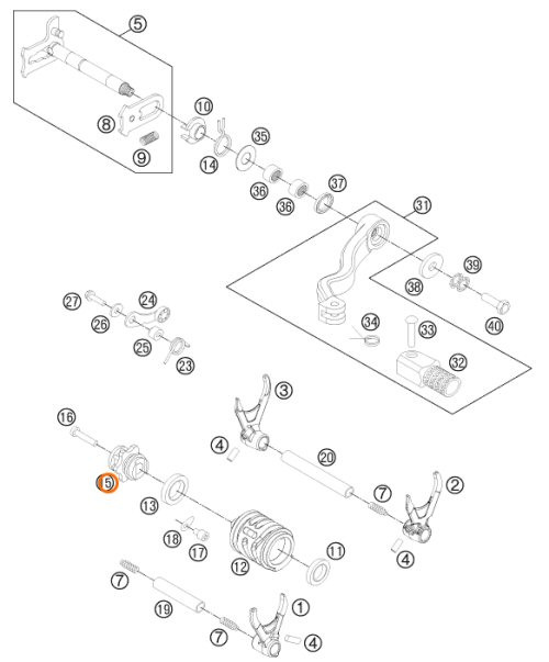 KTM OEM Shift Locating Drum KTM 250SX 2013-2016 Husqvarna 2014-2016 54834015133