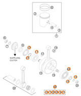 KTM OEM Crankshaft Rep. Kit KTM 250SX 2011-2019, Husqvarna TC250 2014-2018 00050002301