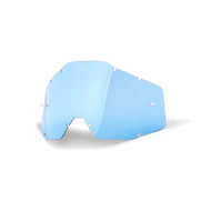 100% Racecraft, Accuri & Strata Goggle Genuine Replacement Lens - (Mirror Blue, Anti Fog)
