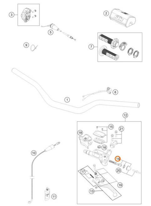 KTM OEM Clutch Piston Repair Kit 125SX/150SX/250SX-F/250SX-F 2016> 79202032044
