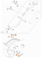 KTM OEM FRONT EXHAUST BUSHING 8.5x12x28x8.3