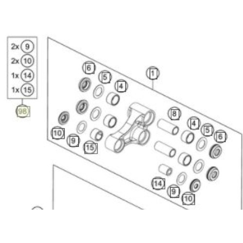 KTM Repair Kit Triangular Cenitlever Front | SX 125/150 2021>, SX-F/XC-F 250/350/450 2021>, XC 125 2021> (00050002112)