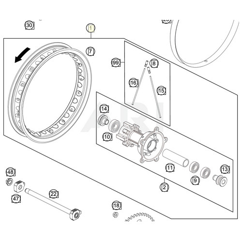 Rear wheel KTM 65 SX 2019 (46310001344) (46310001344)
