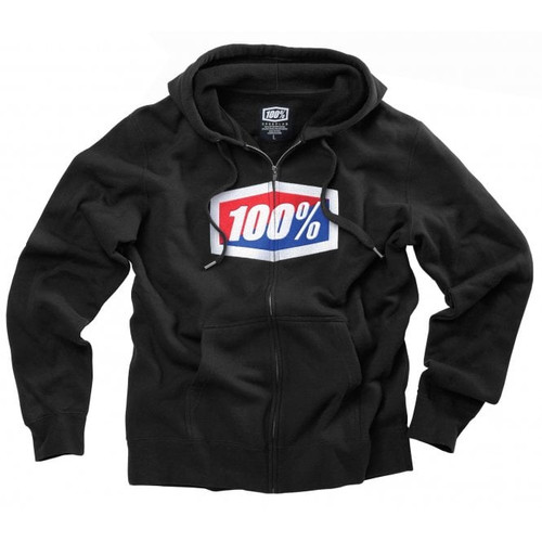 100% | Offical Hooded Zip Sweatshirt | Black (36005-001-XX)