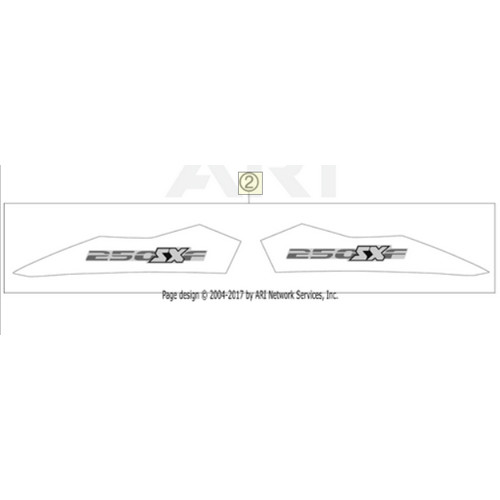 DECAL REAR PART 250 SX-F 11 | 11 (77108098000) (77108098000)