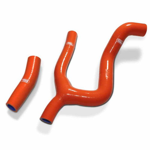KTM 250 EXC-F 2020 - 2023 2 Piece Thermostat Bypass Samco Sport Silicone Radiator Coolant Hose Kit (KTM-116-OR)