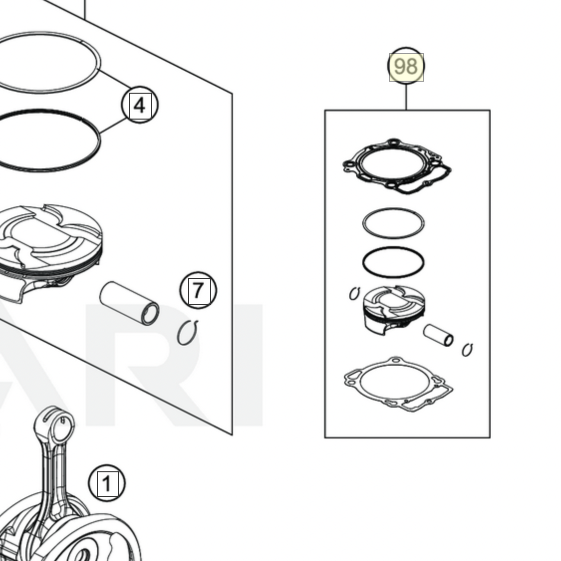 Piston kit group I | NEW PART | ON DEMAND (79530107010 I) - Judd 