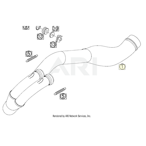 EXHAUST PIPE 250 RACING 04 (250 EXC) (59805007000) (59805007000)