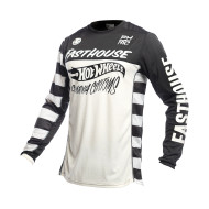 FastHouse Hot Wheels Grindhouse Long Sleeve Youth Jersey - White/ Black