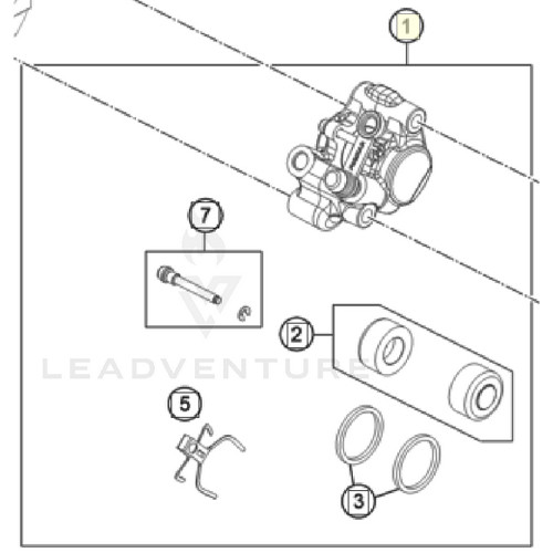 Rear Brake caliper without pads (A40013080001)