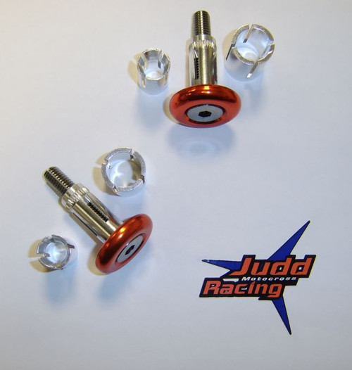 BAR ENDS KTM YAMAHA HONDA SUZUKI KAWASAKI UNIVERSAL BILLET ALUMINIUM ORANGE (BEOR001)