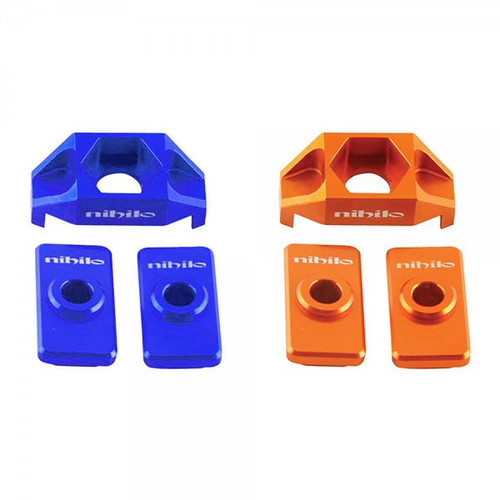 Nihilo Chain Adjuster Kit KTM 50 SXS, Husqvarna TC 50.  Available in Blue or Orange.