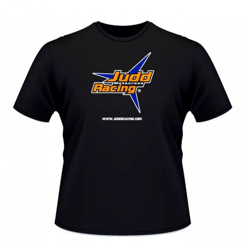 Judd Racing Star Logo T Shirt, with distressed web address to front.