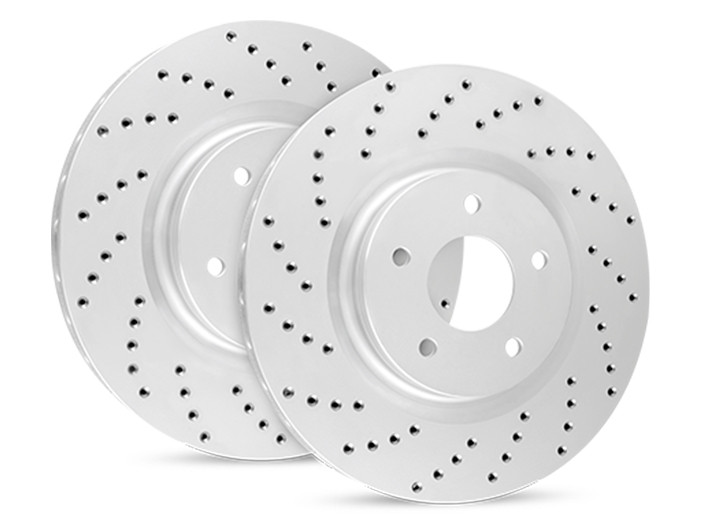 R1 Concepts Jeep JK Carbon Geomet Series Drilled Brake Rotors