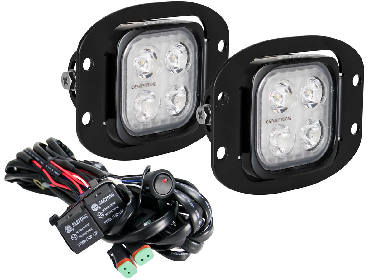Vision X Duralux Mini Flush Mount LED Driving Light Kit GenRight Off Road