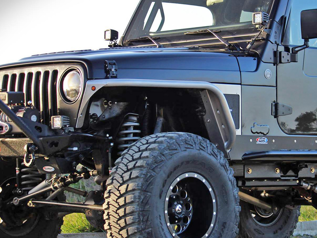Jeep Wrangler Fenders >> Tj Lj 4 Flare Front Tube Fenders Aluminum Genright Jeep Parts Jeep Wrangler Fenders >> Tj Lj 4 Flare Front Tube Fenders Aluminum Genright Jeep Parts