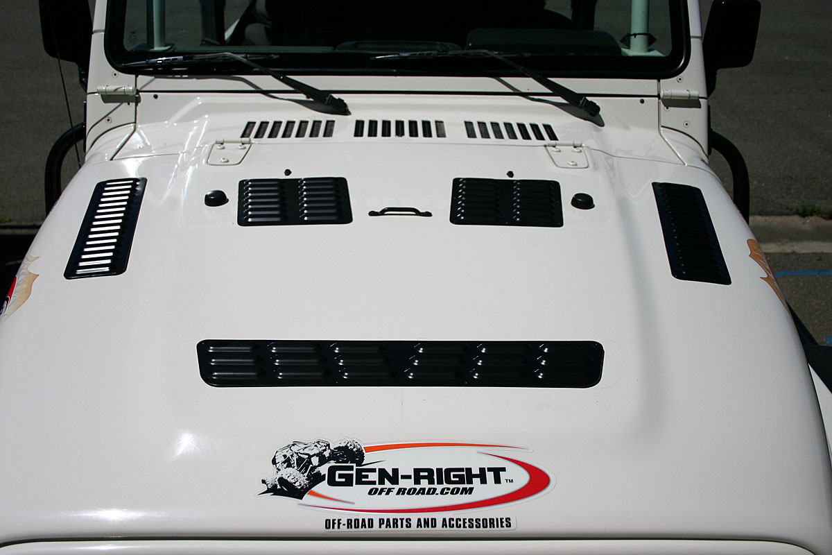 Hood Louver Set, 5pc BLACK GenRight Jeep Parts