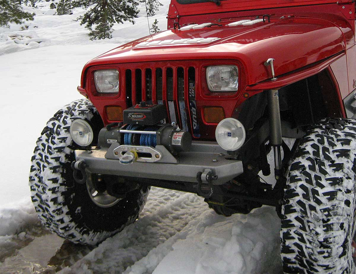 YJ Stubby Style Front Bumper Steel GenRight Jeep Parts