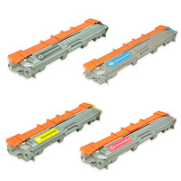 Remanufactured Brother TN225 / TN221 Toner Cartridges, High Yield, 4 Pack (TN221BK, TN225C, TN225Y, TN225M)