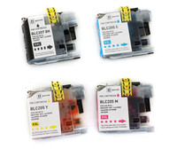 Compatible Brother Set of 4 Extra High Yield Ink Cartridge (LC207BK, LC205C, LC205M, LC205Y)
