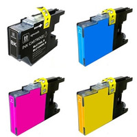 Compatible Brother LC79 Set of 4 Ink Cartridges: 1 each of Black, Cyan, Yellow, Magenta