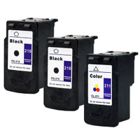 Compatible Canon PG-210, CL-211 Set of 3 Ink Cartridges: 2 Black & 1 Color
