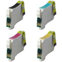 Remanufactured Epson WorkForce 60 (Epson T126) - Set of 4 High Capacity Ink Cartridges: 1 each of Black, Cyan, Yellow, Magenta
