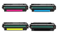 Compatible HP 646X, 646A Set of 4 Laser Toner Cartridges: 1 each of Black, Cyan, Yellow, Magenta