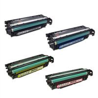 Remanufactured HP Color LaserJet CM3650, CP3564 Series - Set of 4 HP 504X Toner Cartridges: 1 each of HIGH YIELD Black, Cyan, Yellow, Magenta