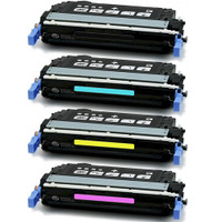 Remanufactured HP Color LaserJet CP4005 - Set of 4 HP 642A Toner Cartridges: 1 each of Black, Cyan, Yellow, Magenta