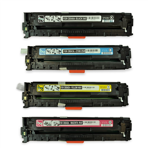 with Chips Black Magenta Yellow Blue-Black Compatible Toner Cartridges for HP 125A CB540A CB541A CB542A CB543A Replacement for Color Laserjet CP1215 1515n 1518CM 1300mfp 1312mf Printer 