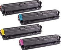 Remanufactured HP CP5225 Set of 4 Laser Toner Cartridges: 1 each of Black, Cyan, Yellow, Magenta