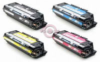 Remanufactured HP Color LaserJet 3700 - Set of 4 Laser Toner Cartridges: 1 each of Black, Cyan, Yellow, Magenta