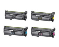 Remanufactured HP 652A, 653A  - Set of 4 Laser Toner Cartridges: 1 each of Black, Cyan, Yellow, Magenta