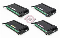 Compatible Samsung CLP-600, CLP-650 Series - Set of 4 Laser Toner Cartridges: 1 each of Black, Cyan, Yellow, Magenta