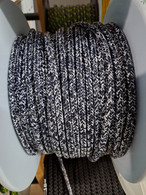 Rope 7mm Double Braid - Polyester - Black with White fleck (per metre)