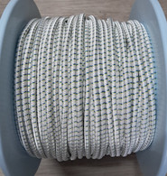 5mm shock cord - White with green and yellow fleck - per metre 