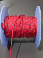 Rope 2mm Double Braid - Polyester - Red with blue fleck (per metre)