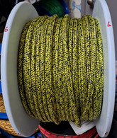 Rope 6mm  Double Braid - Dyneema - Yellow with black fleck (per metre)