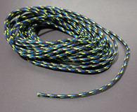 Off cut - 2mm Double Braid - Spectra - Black with blue yellow fleck 5.75m