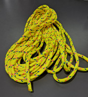 Off cut - 5mm Double Braid - Polyester - Yellow with pink blue fleck 8.25m