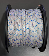 Rope 2mm Double Braid - Vectran - White with blue fleck (per metre)