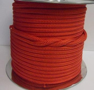 Rope 8mm Double Braid Polyester - Red (per metre)
