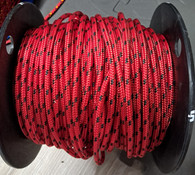 Rope 5mm Double Braid - Spectra - Red with Black fleck (per metre)