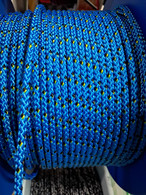 Rope 5mm Double Braid - Vectran - Blue with yellow/black fleck (per metre)