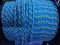Rope 4mm Double Braid - Vectran - Blue with Yellow/black fleck (per metre)