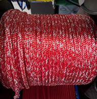 Rope 8mm  Single Braid - Blend - Red and white (per metre)