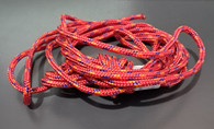 Off cut - 4mm - Double Braid - Polyester - Red with purple tan fleck 4.40m