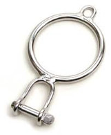 Halyard "O" ring with welded shackle