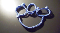 soft shackle - Blue 4mm with Button knot * 42mm ID